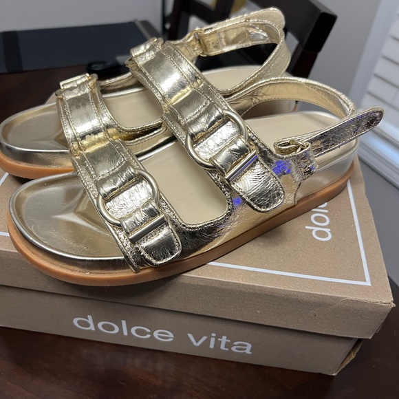 Dolce Vita Gold Sandals for Women - Picture 5 of 6